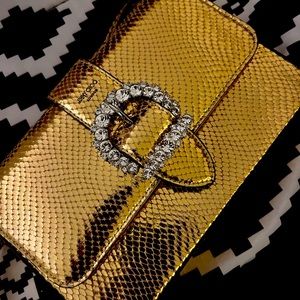 Jimmy choo gold and silver crossbody